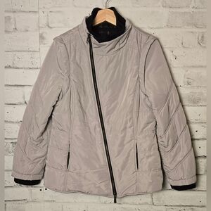 Spanner Reversible Jacket Vest L 3-in-1 Zip Off Sleeves Black Grey Coat